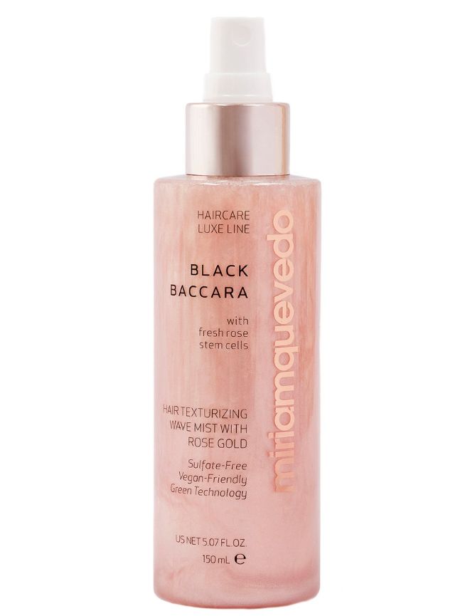 MiriamQuevedo Black Baccara Текстурирующий мист для волос с 23к розовым золотом 150 мл 
